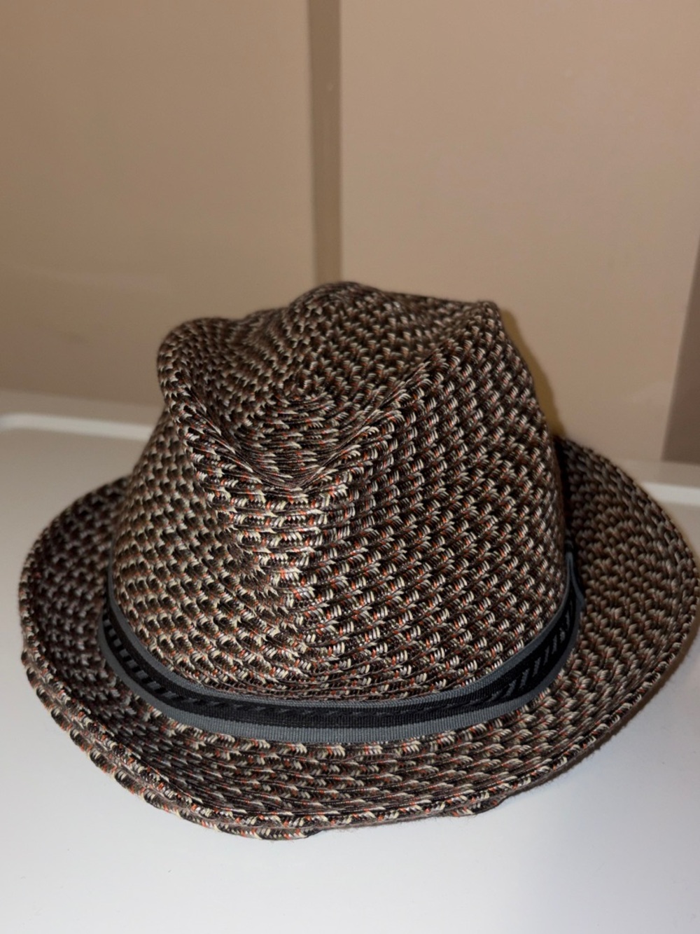 Bailey Of Hollywood Brown Woven Fedora with Black Band